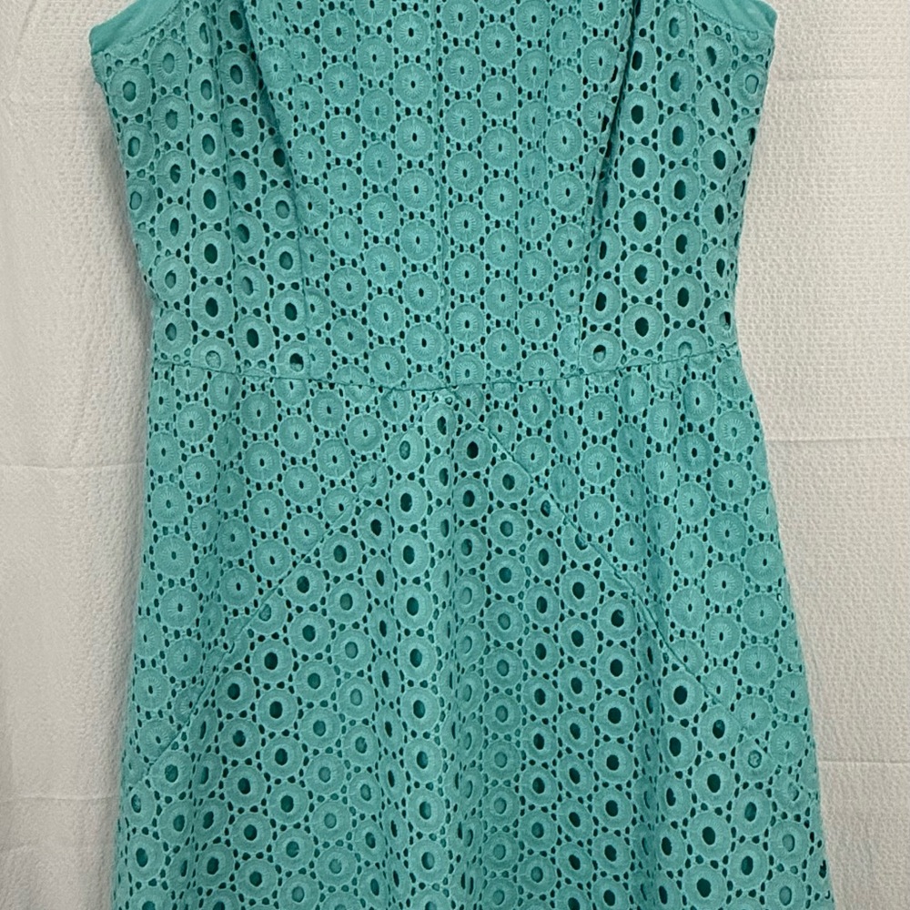 Nicole by Nicole Miller Teal Eyelet Dress